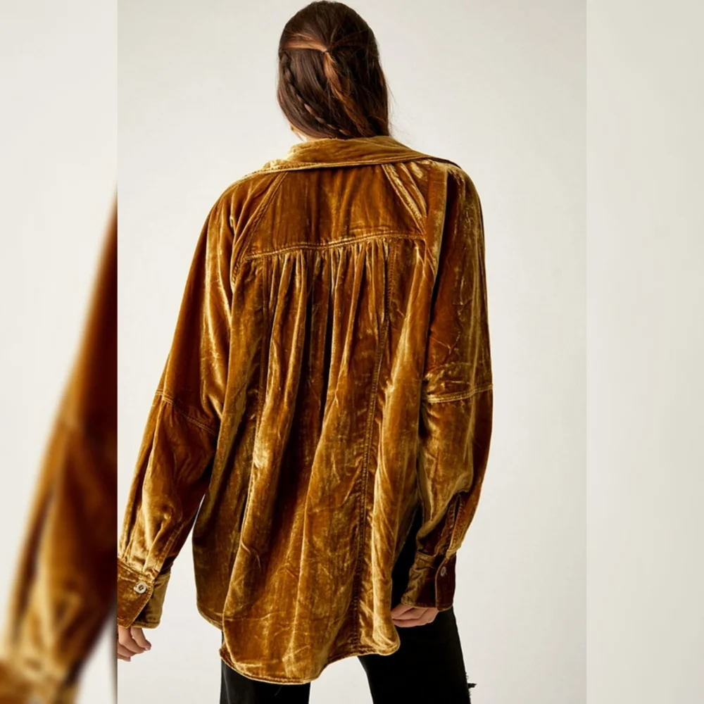 Free People We The‎ Free Night Skies Velvet Top Gold